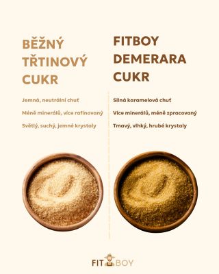 ✨ FITBOY Demerara cukr – kvalitní alternativa běžného cukru! 🔸 Bohatý na minerály 🔸 Výrazná karamelová chuť 🔸 Méně...